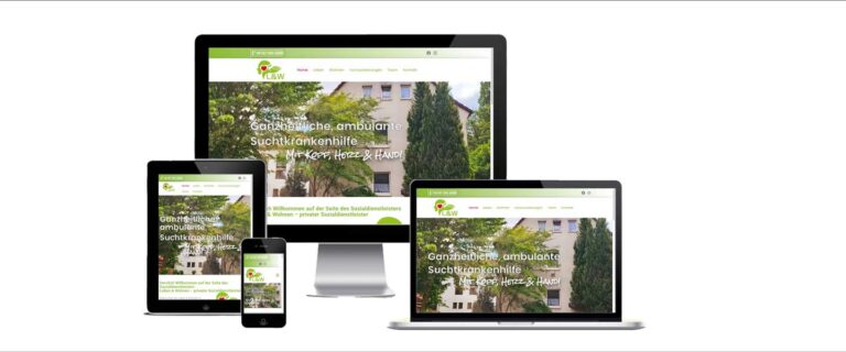 Die Entwicklung der Webseite von Leben & Wohnen: Ambulant betreute Wohngemeinschaft für Suchtkranke, Ambulante pädagogische Hilfen, Tagesstätte