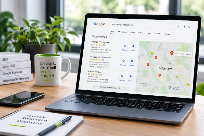 Local SEO mit regionaler Google-Suche und Kartenansicht
